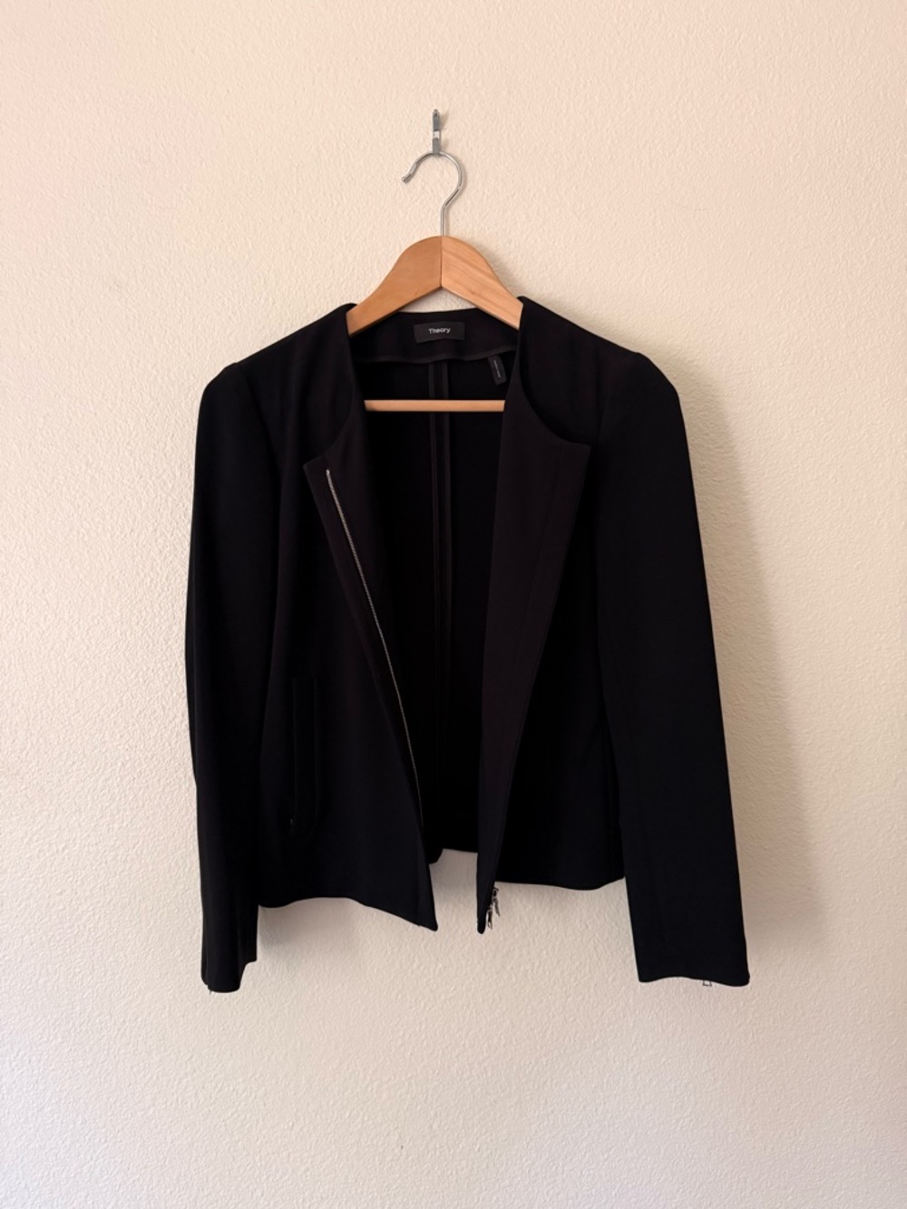Theory Black Zip-Front Women's Blazer